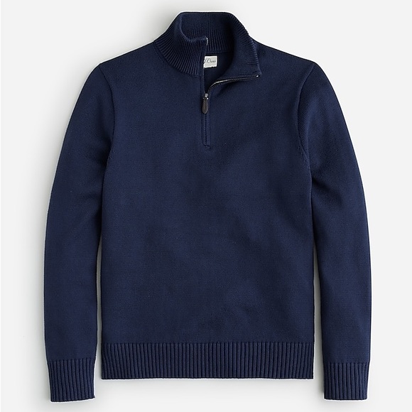 JCrew Mens Heritage Cotton Half-zip Sweater in Navy Size Medium - Picture 4 of 9
